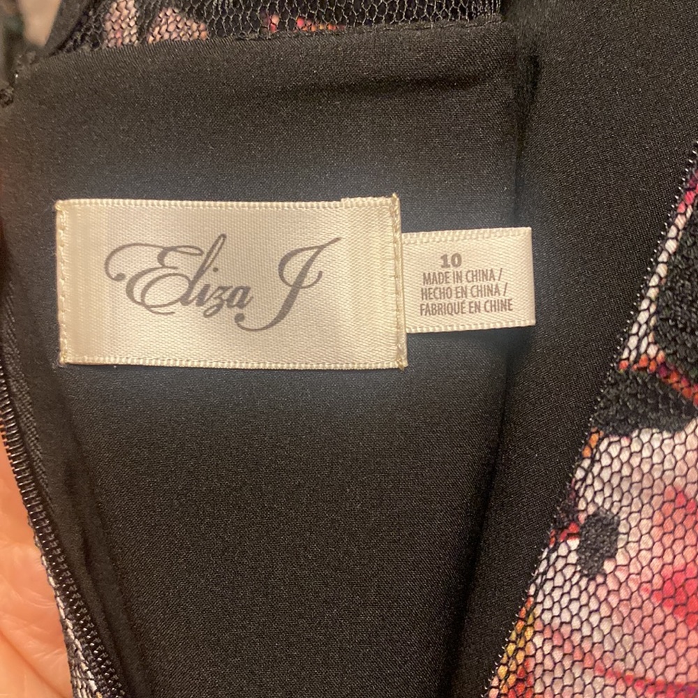 Eliza J Floral Polka Dot Mesh Overlay Dress, size 10 - Picture 14 of 16